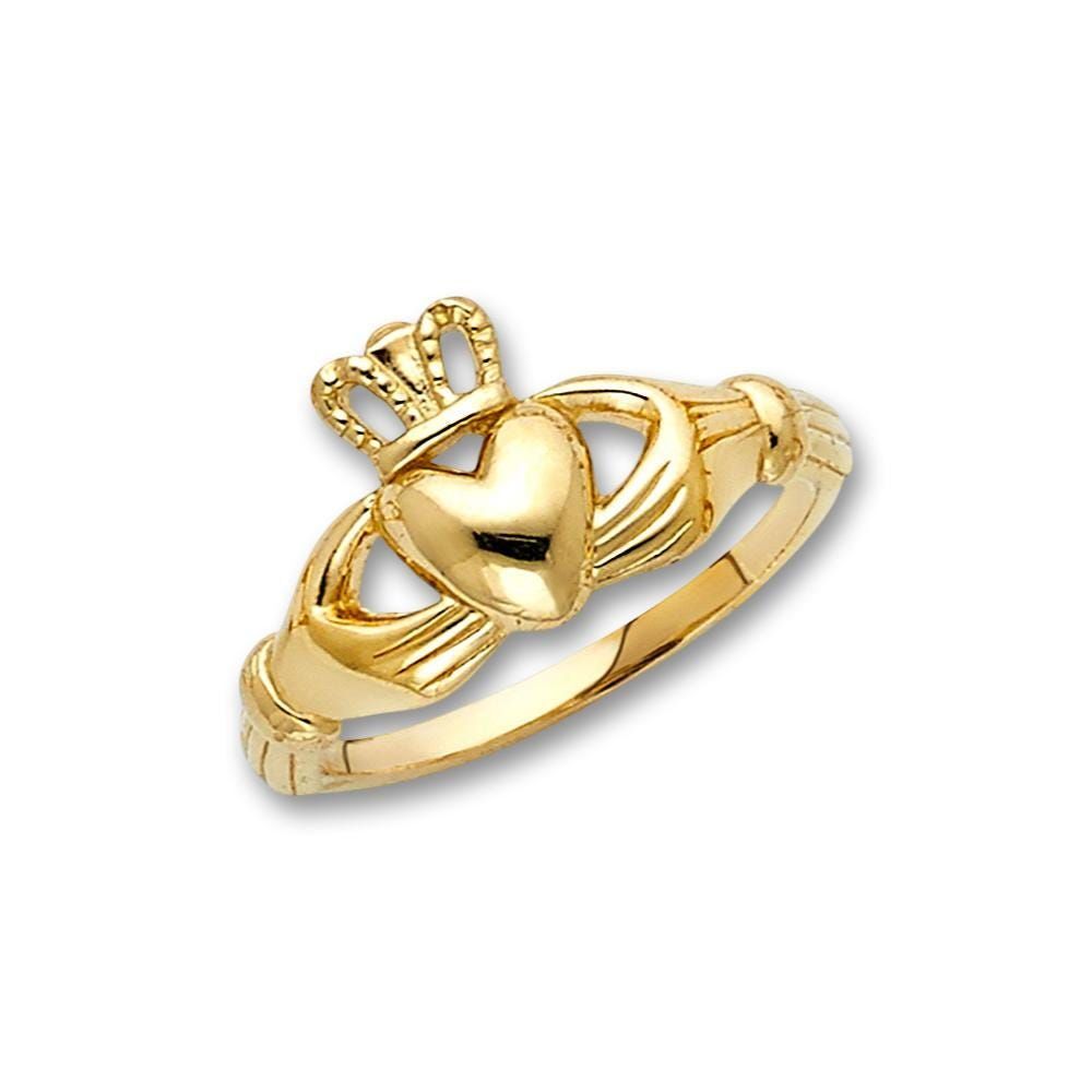 14K Solid Gold Claddagh Ring | Irish Love Loyalty Symbol By Tehrani Jewelry